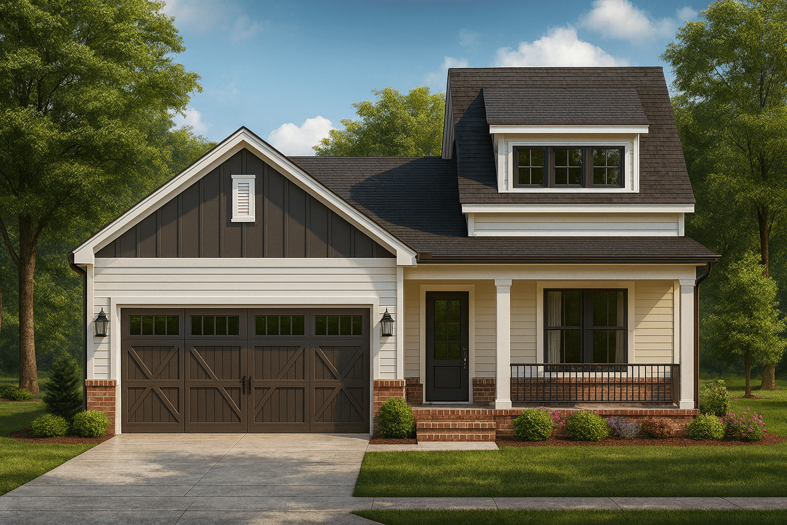 Modern Craftsman Home Plan with Open Floor CAD Designs