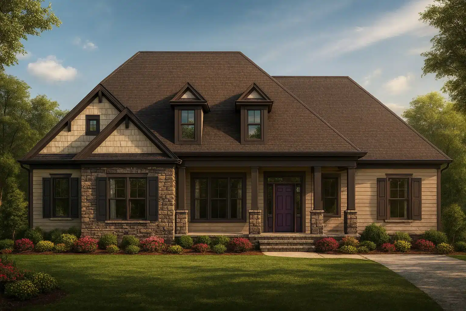 Modern Craftsman Home Plan with Spacious Floor Designs