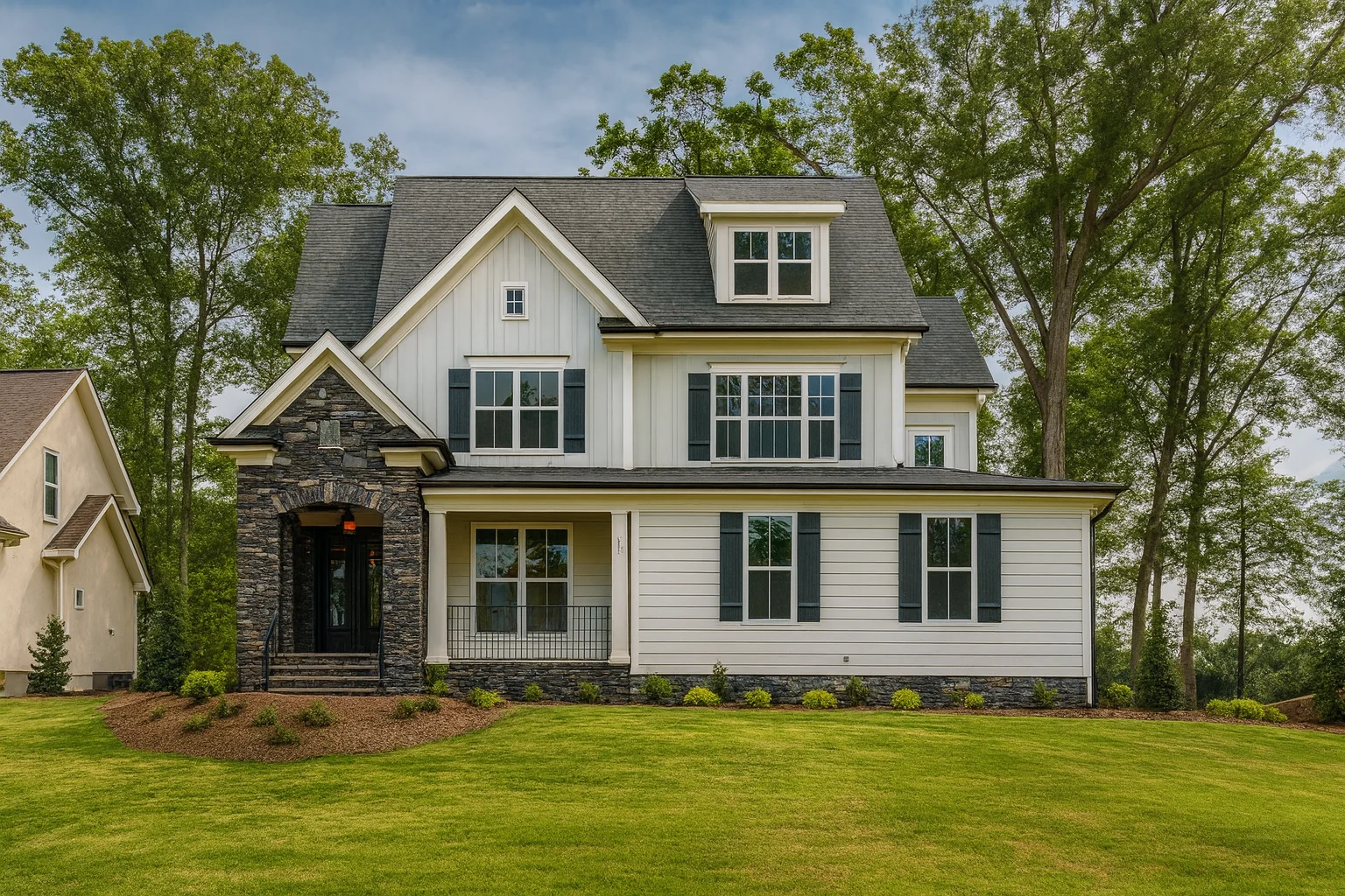 Modern Craftsman house plan with 2,500 heated sq. ft., 3 floors