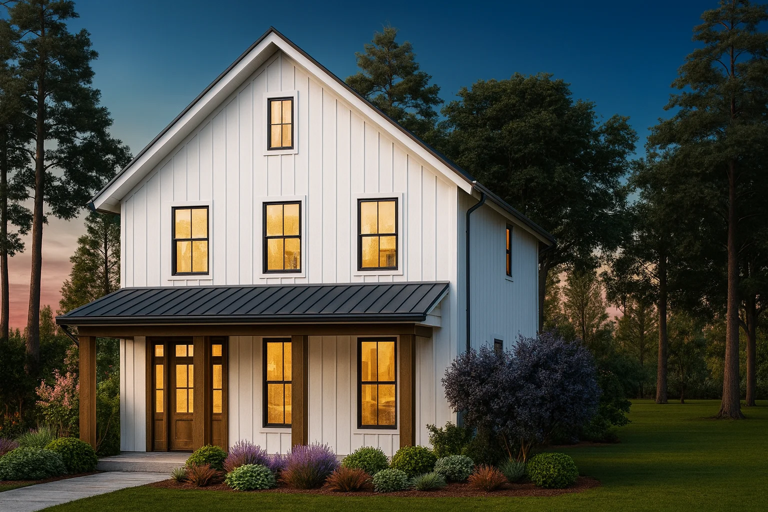 Modern Farmhouse Home Plan with Open Floor Plan