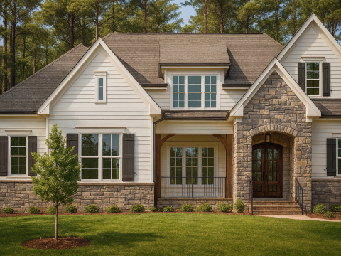 Modern Farmhouse House Plan with 4 Bedrooms and CAD Designs