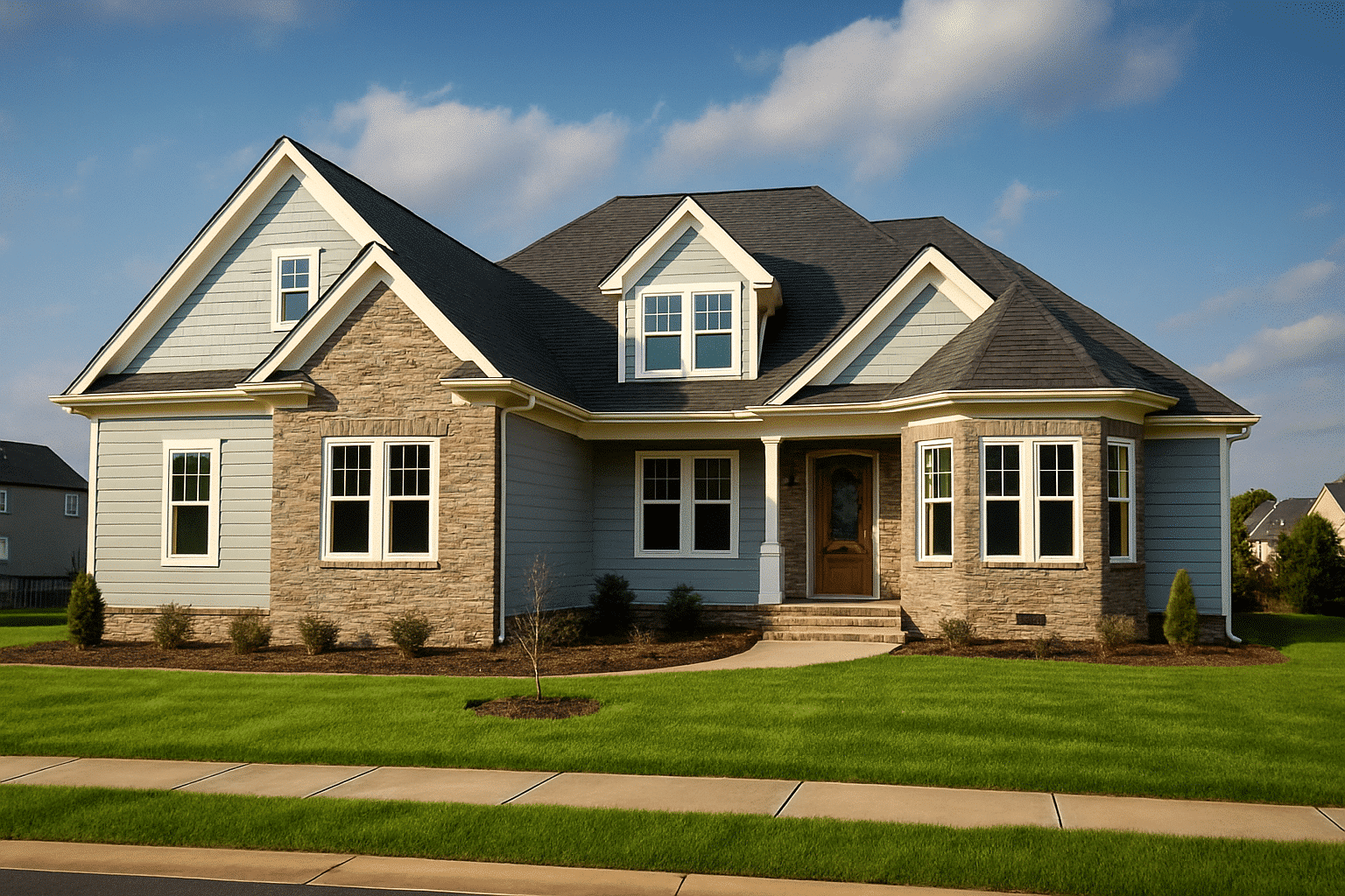 Modern Home Blueprint with 1.5 Floors and CAD Designs