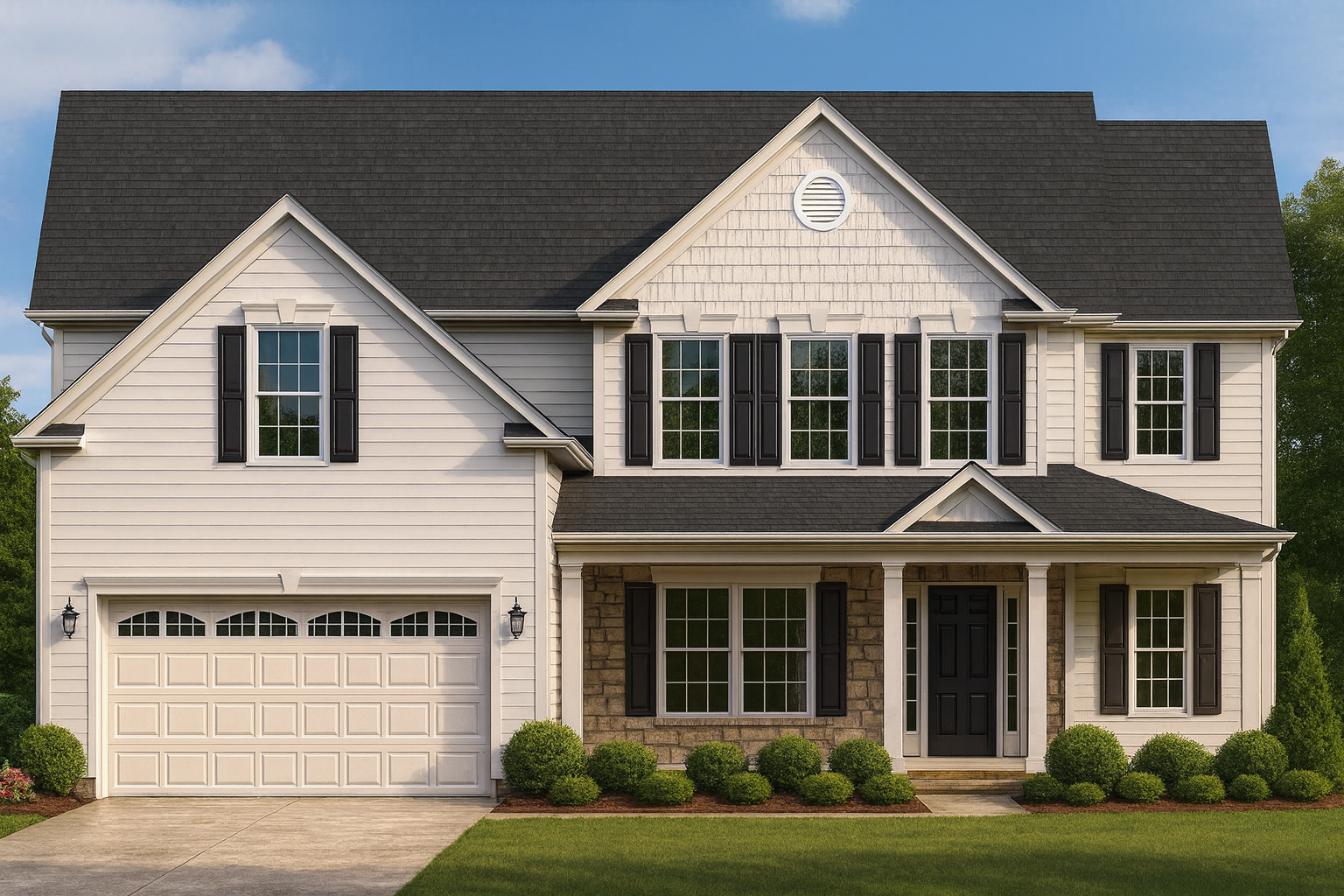 Modern Home Floor Plan with 4 Bedrooms, 2-Car Garage & CAD Design