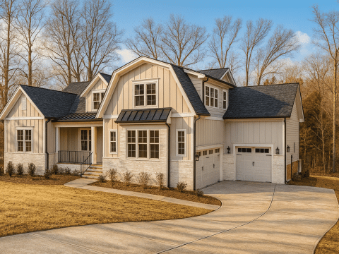 Modern Home Plan 4-Bedroom Floor Plan with Blueprint Designs
