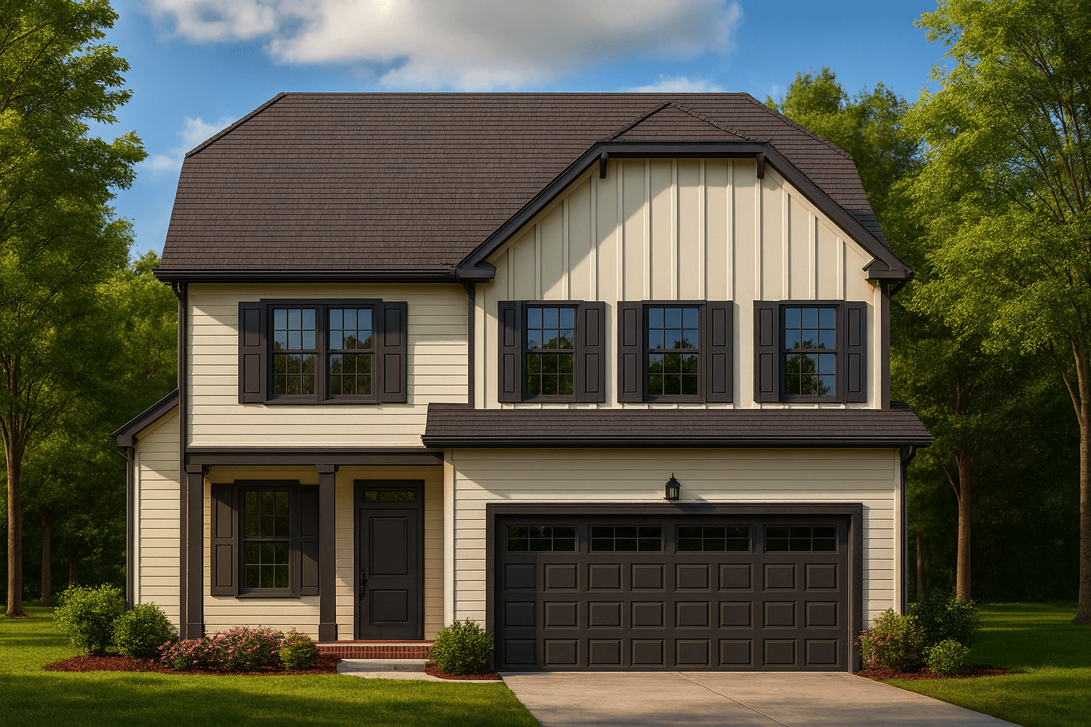 Modern Home Plan with 2 Stories, CAD Blueprint & Features