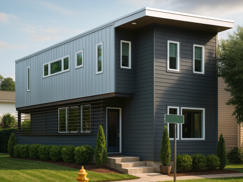 Modern Home Plan with Detailed CAD Design and Open Floor Plan