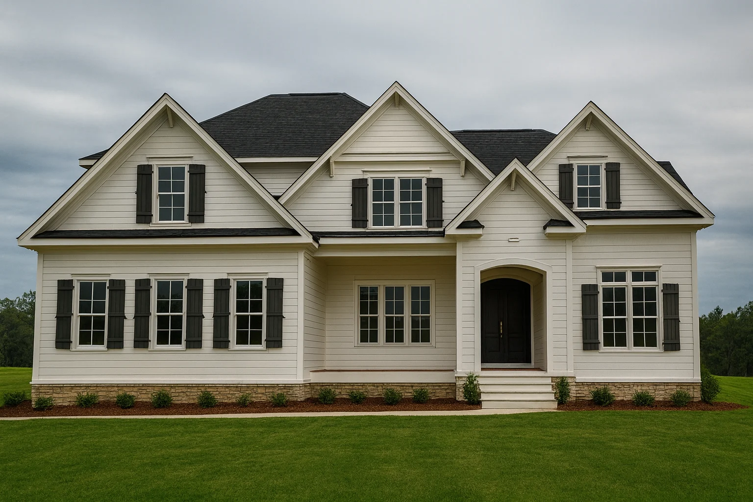 Modern Home Plan with Spacious Floor Design and CAD Blueprint