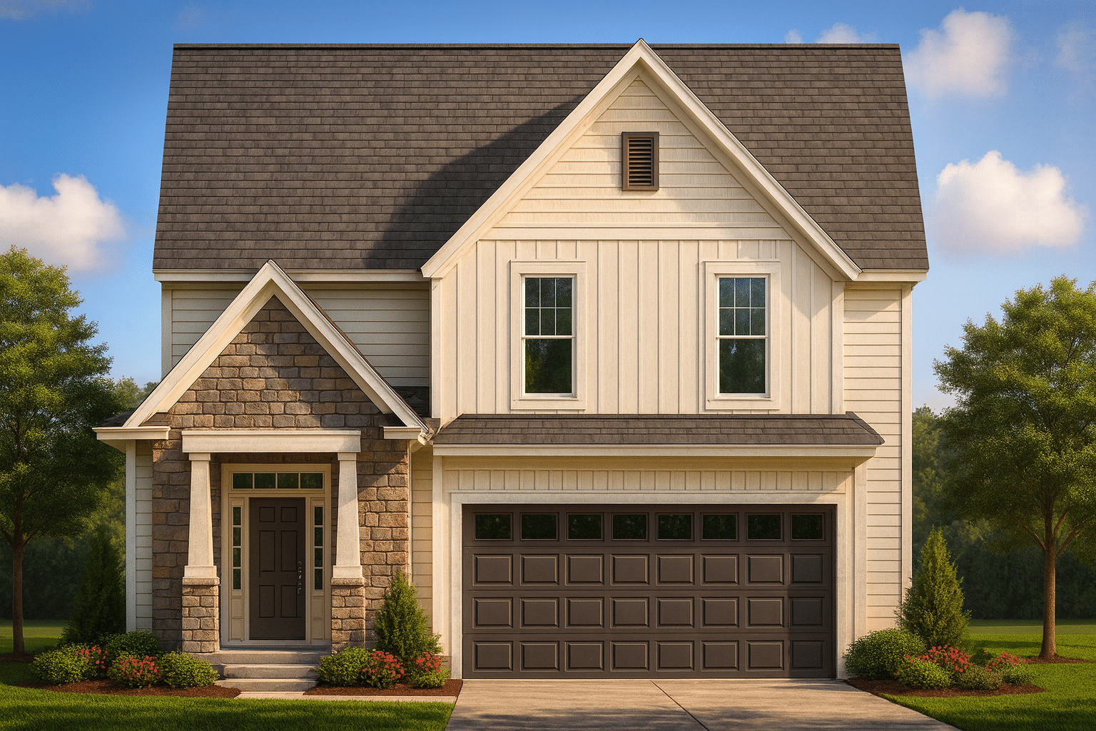 Modern Suburban Home Plan with CAD Blueprints and 2-Story Design