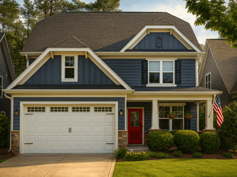 Modern Suburban Home Plan with Spacious Floor Plans and CAD Designs