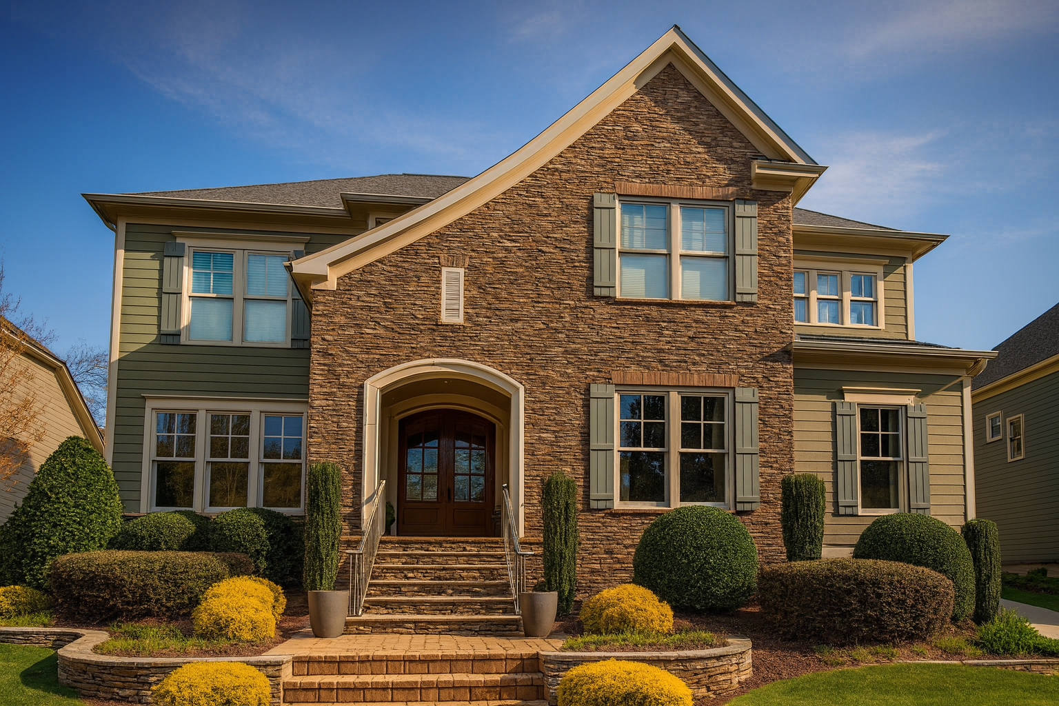 Modern Suburban House Plan with 2 Floors and 4 Bedrooms