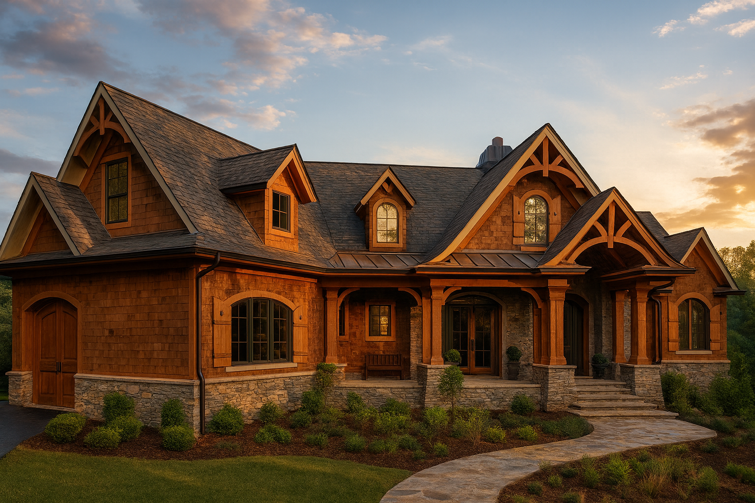 Rustic Craftsman Cottage House Plan – 5 Bedrooms, 5 Baths, 4,587 Sq Ft