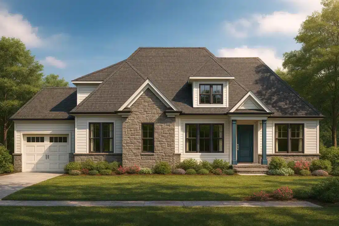 Spacious 2-Bedroom House Plan with 3-Car Garage & Attic Storage