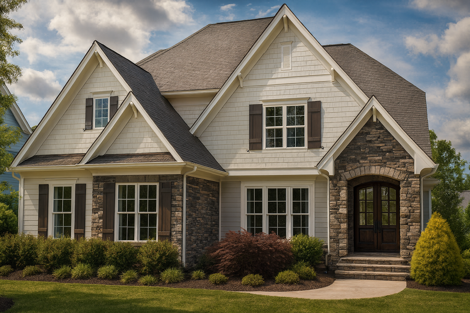 Spacious 2-Story Craftsman House Plan with Stone & Shake Exterior