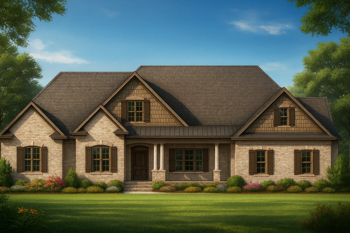 Spacious 2-Story House Plan with 3 Bedrooms and 3-Car Garage