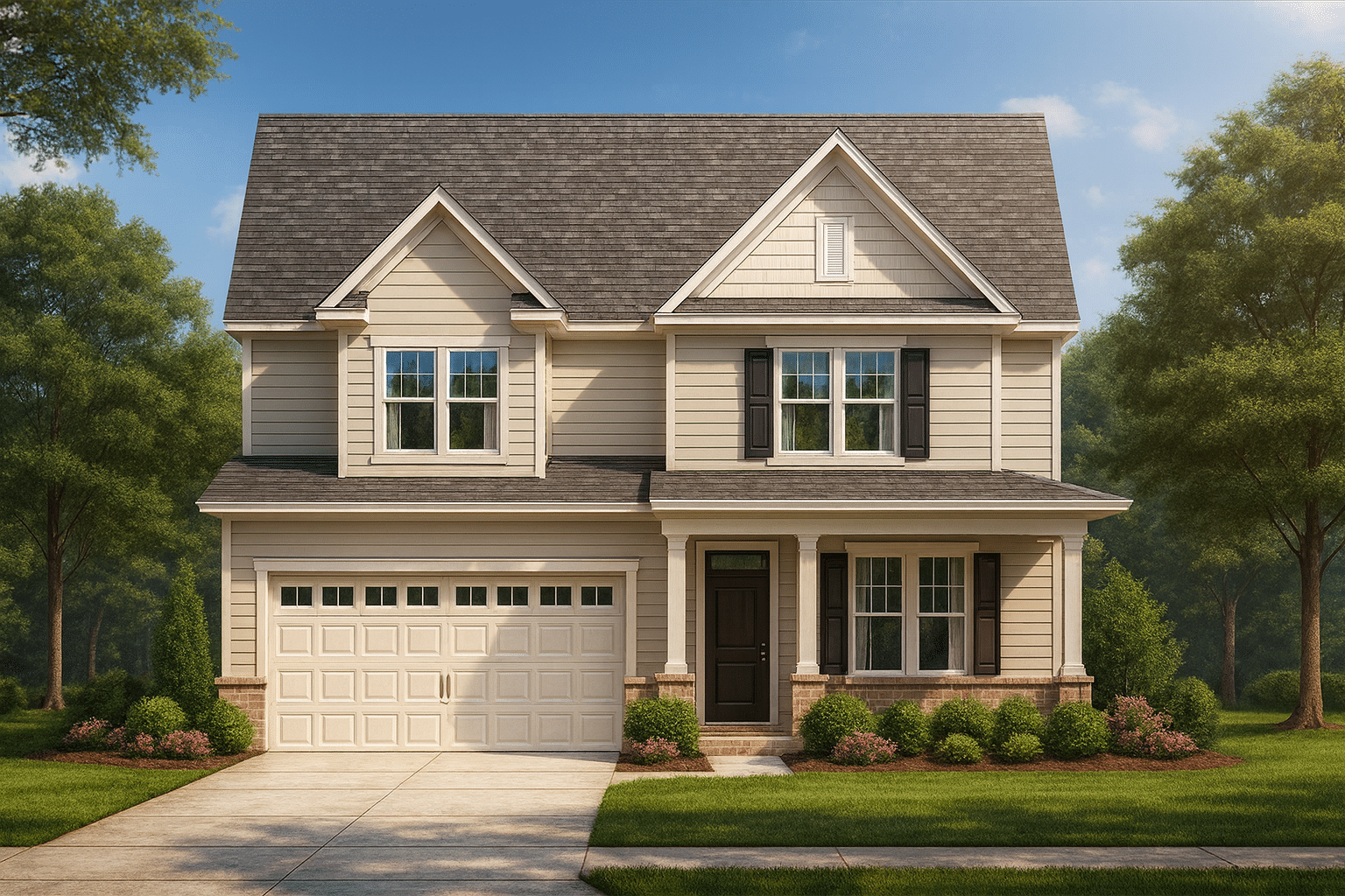Spacious 2-Story House Plan with Modern Suburban Design