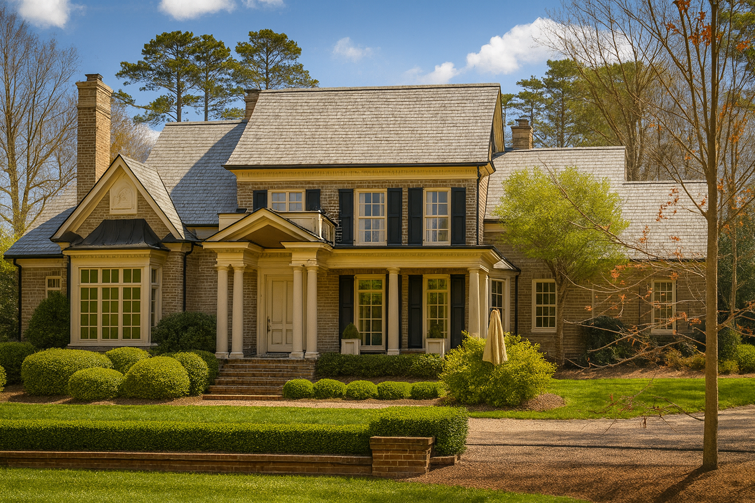 Spacious 3-story house plan featuring 5 bedrooms, 3.5 bathrooms w Brick Exterior