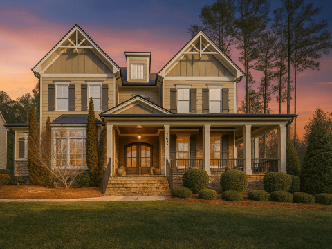12-2629 HOUSE PLAN - Spacious Craftsman house Plan with 3 Floors and 5 Bedrooms