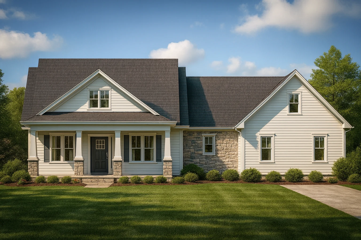 Spacious Ranch Home Plan 2008 Sq. Ft. Heated with Open Design