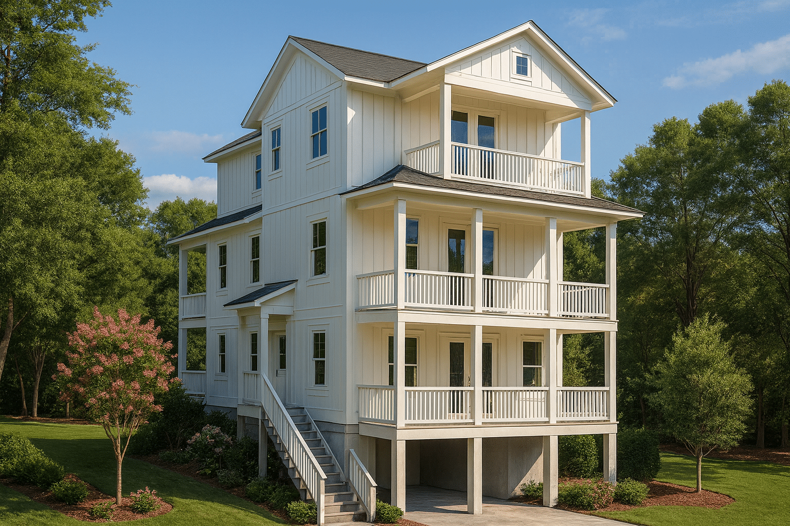 Stylish 3-Story Beach House Plan with CAD Designs