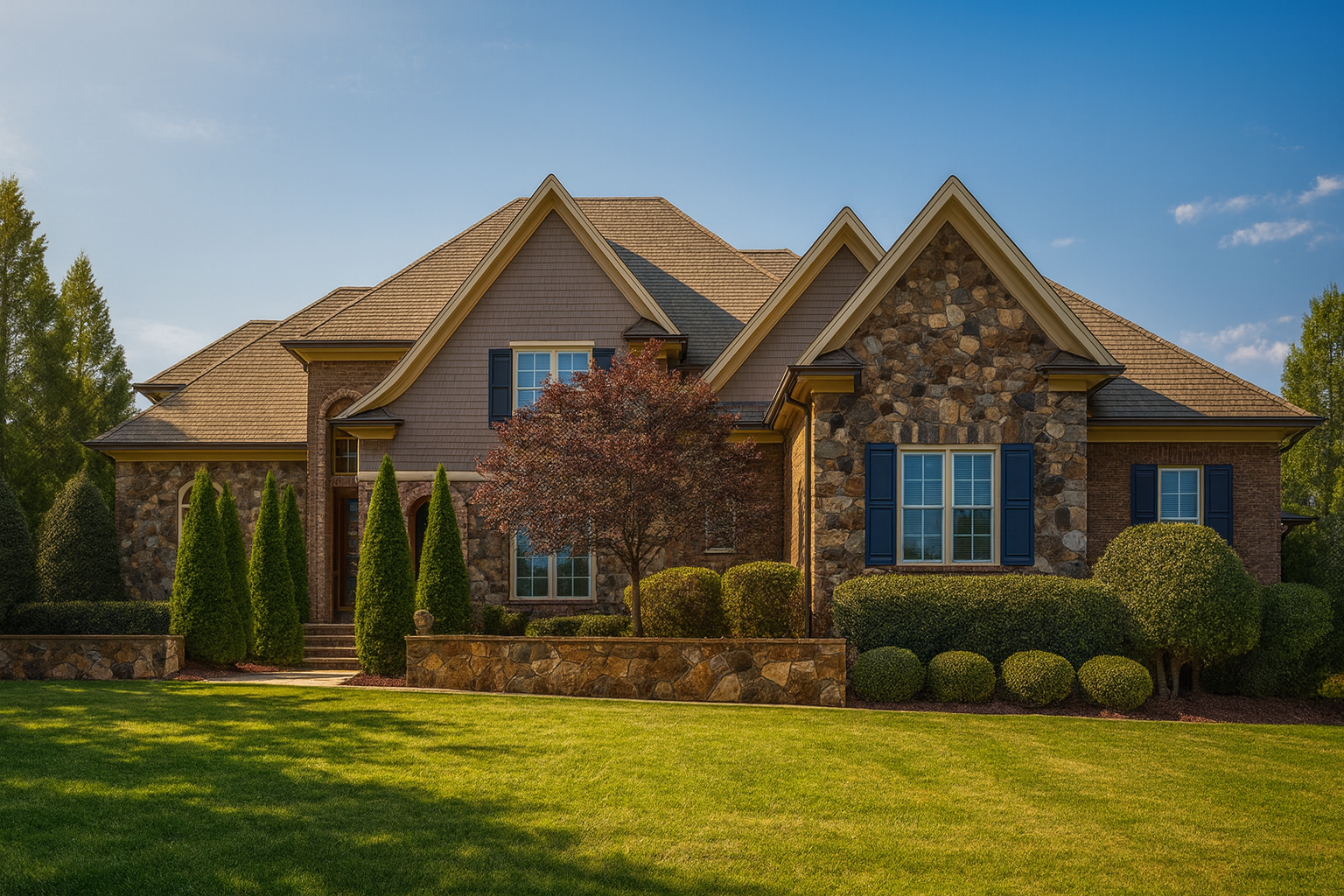 Traditional 4-Bedroom House Plan with Front-Entry Garage