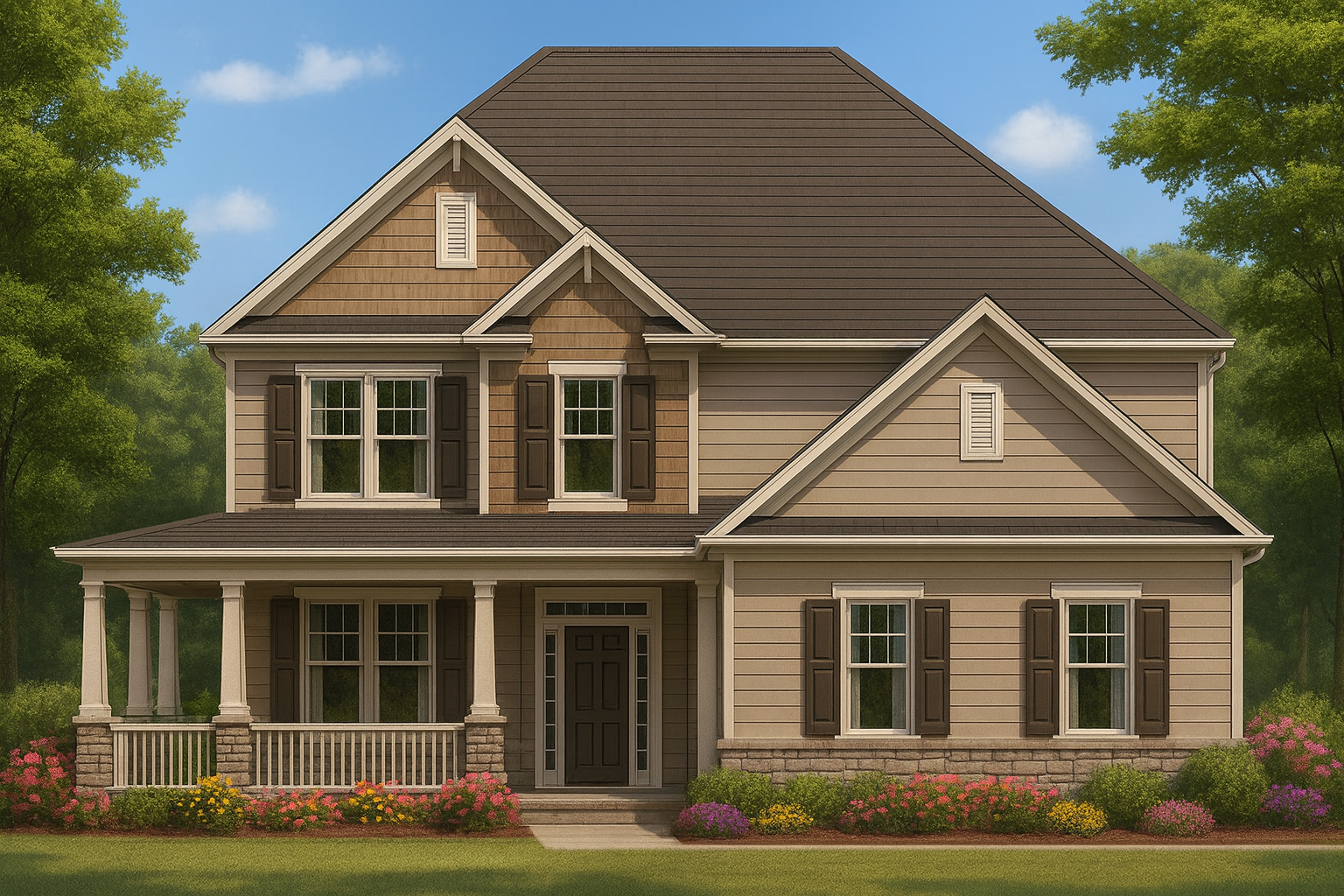 Traditional Craftsman-Colonial Revival House Plan – 2,280 Sq Ft, 4 Bed, 2-Story with CAD Blueprints