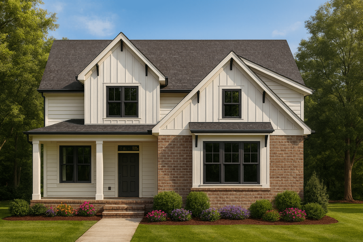 Traditional Craftsman Home Plan with 2-Story Floor Design