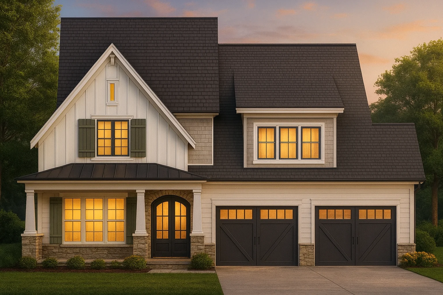 Traditional Craftsman Home Plan with 4 Bedrooms & Detailed CAD Blueprints