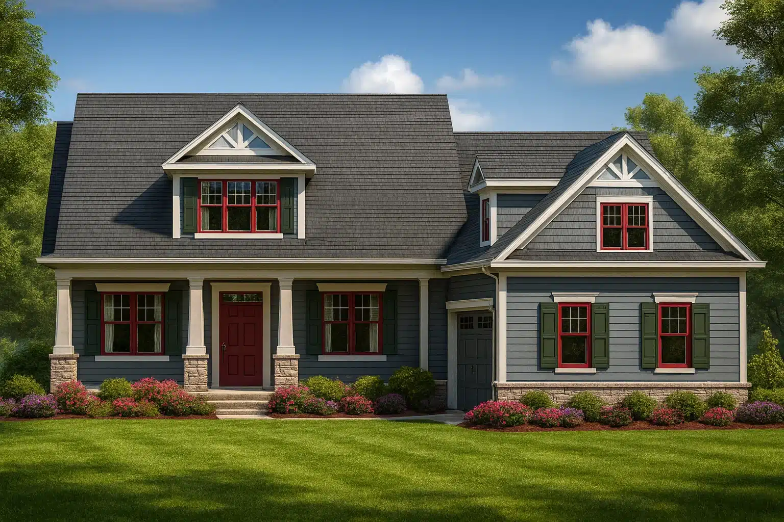 Traditional Craftsman Home Plan with Bonus Room and Open Floor Plan