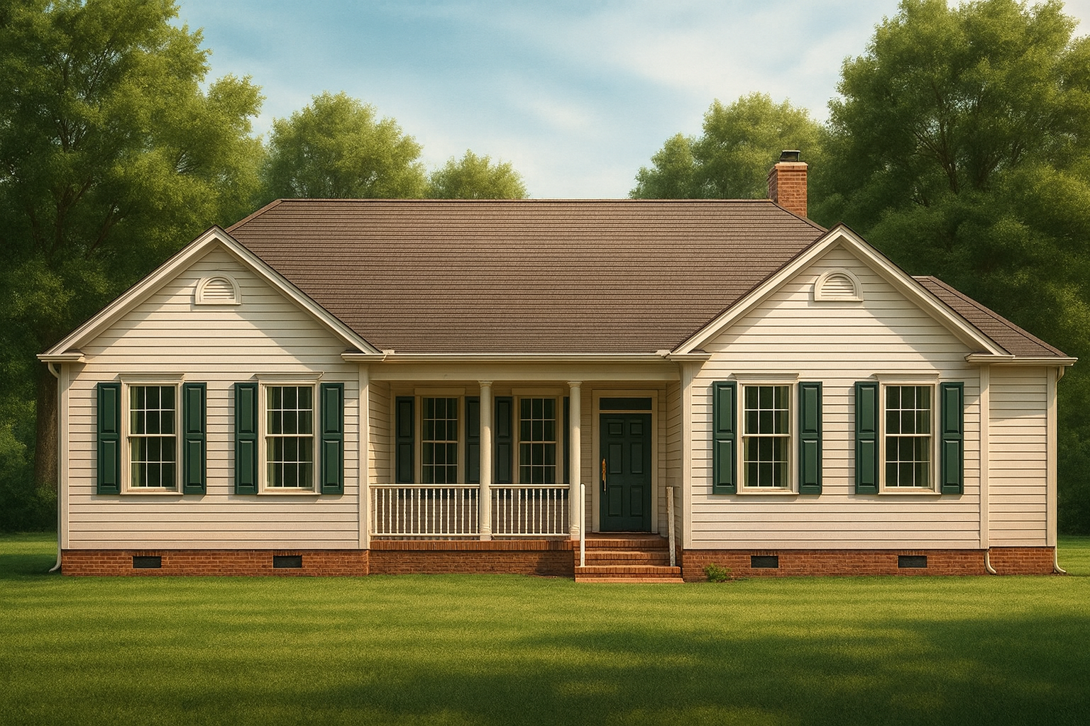 Traditional Ranch Home Plan – 4 Bedrooms, 3 Baths, CAD Files & Blueprints
