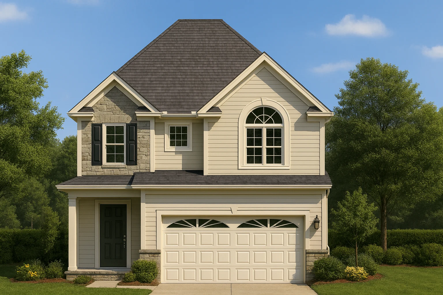Traditional house plan with 3 bedrooms, 2.5 baths