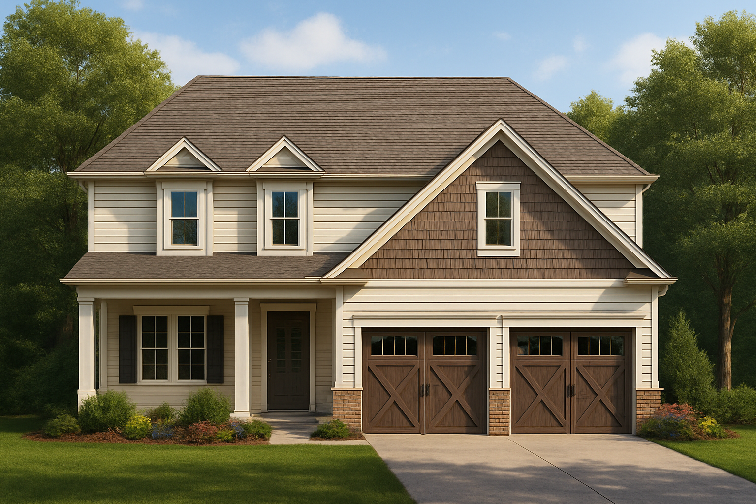 Transitional Colonial Revival House Plan – 2,374 Sq Ft, 4 Bed, 1.5-Story