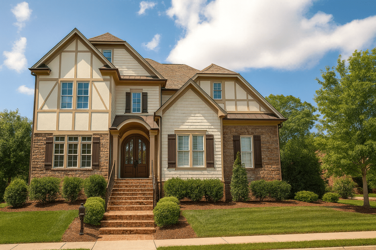Tudor House Plan with 2-Car Garage – 4 Beds, 4 Baths, 3195 Sq Ft of Classic Elegance