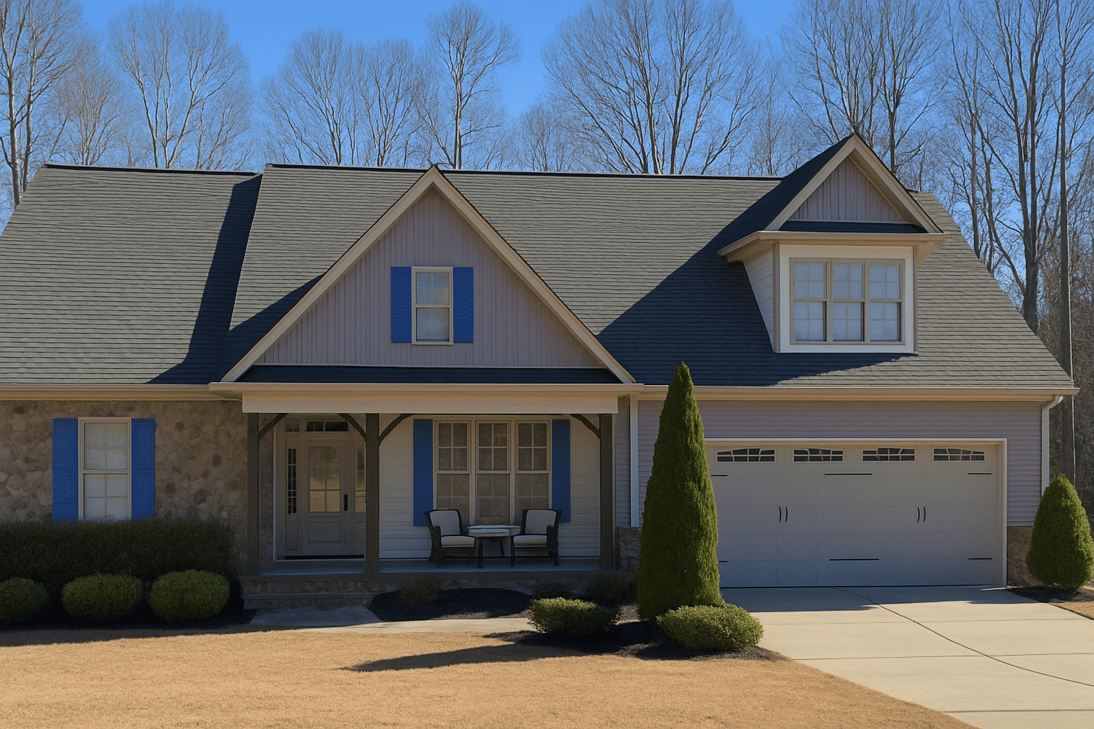 12-2177 HOUSE PLAN - Modern Craftsman House Plan with 4 Bedrooms and 2-Car Garage
