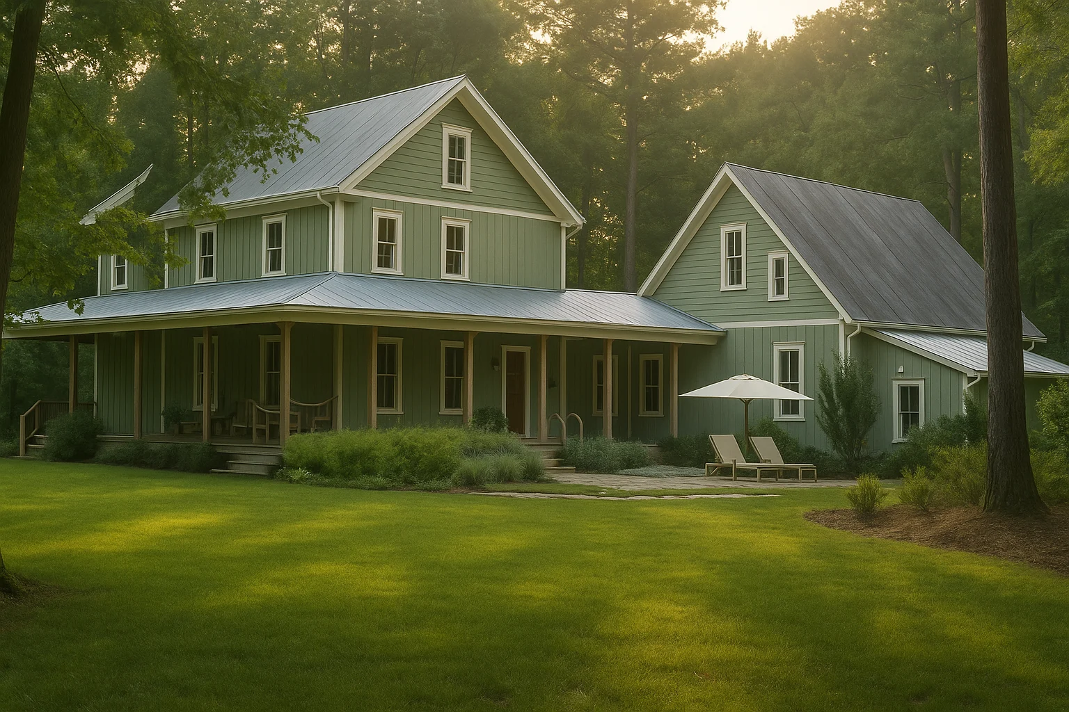 farmhouse-style house plan with 2,397 heated sq. ft., 3 bedrooms