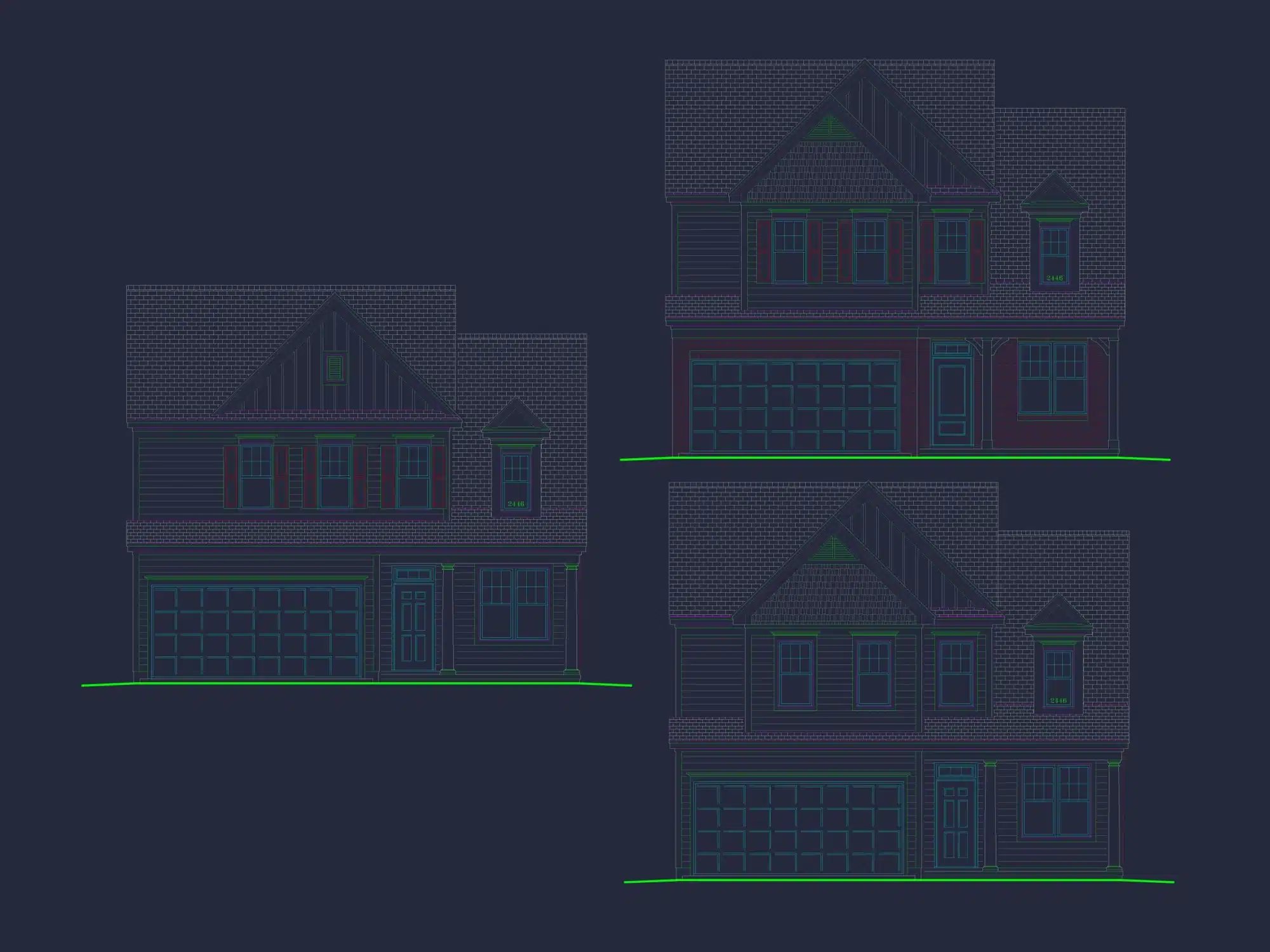 14-1673 HOUSE PLAN - Modern Suburban House Floor Plan with CAD Architectural Designs - Image 3