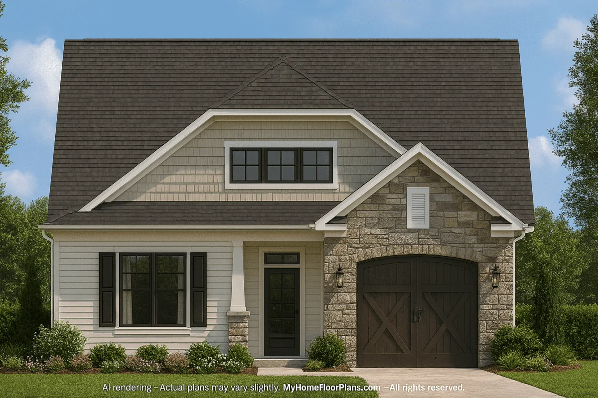 10-1082B HOUSE PLAN - Craftsman House Plan with Open Floor Blueprint Designs