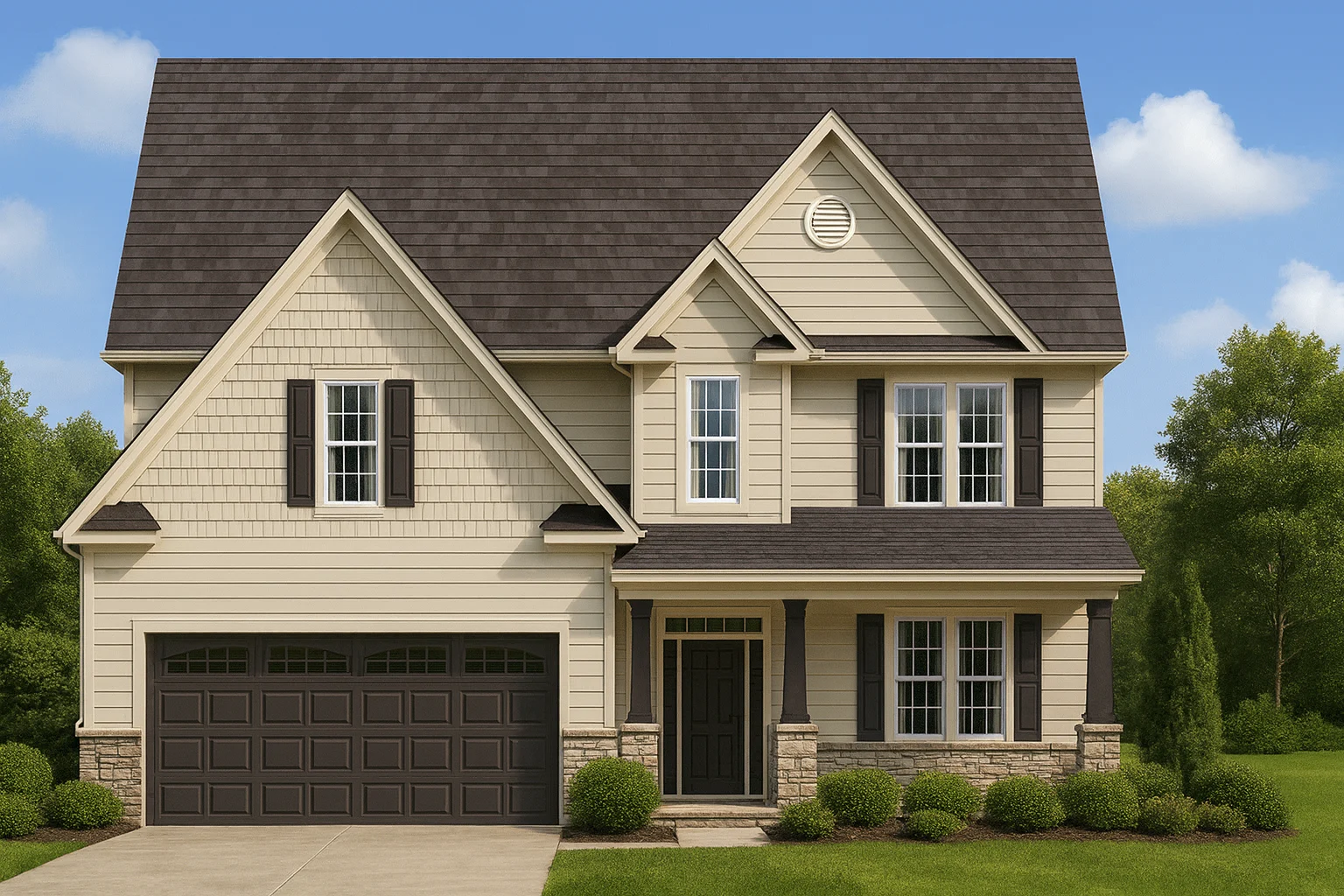 stunning two-story home featuring 3 bedrooms, 3.5 baths