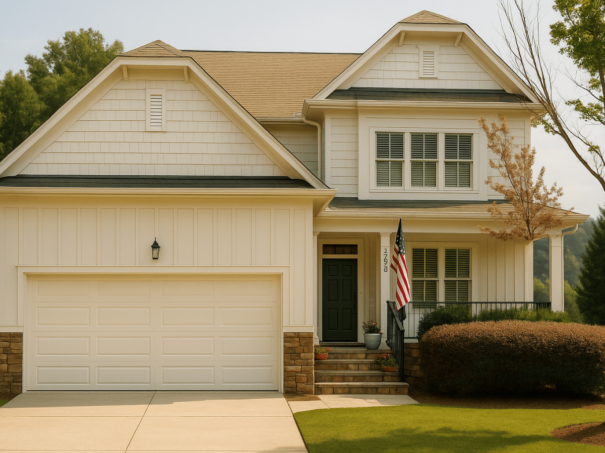 suburban home autumn view