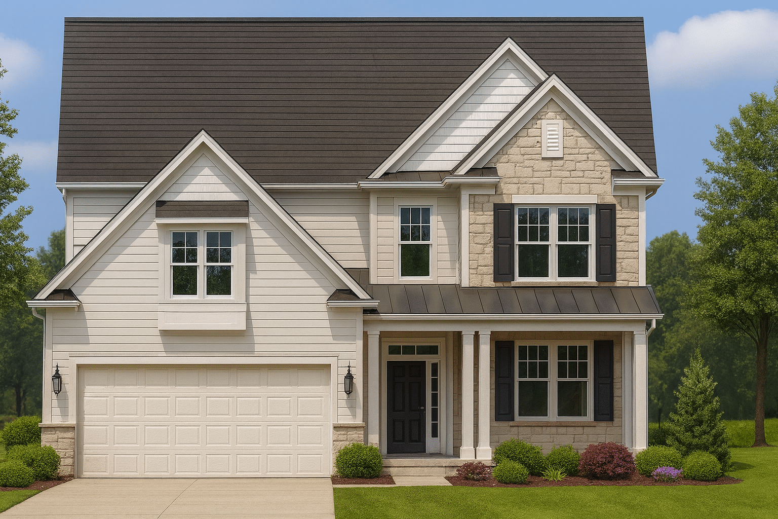 Transitional Colonial Revival Home Plan 2545 Sq Ft 4 Bed 2 Story With Cad 1