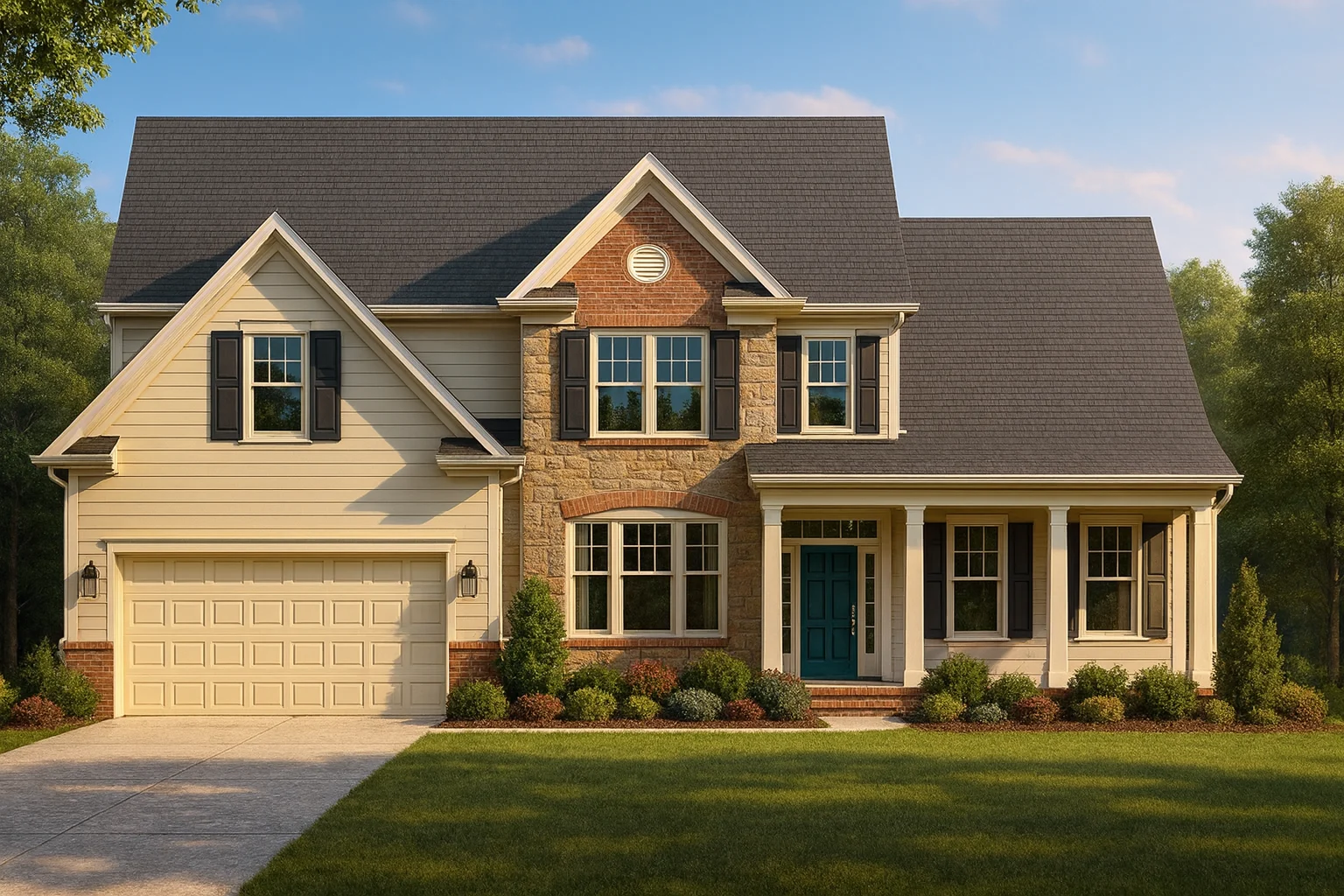 8-1329 HOUSE PLAN - Elegant House Floor Plan: 2-Story Design with 4 Bedrooms & 2-Car Garage