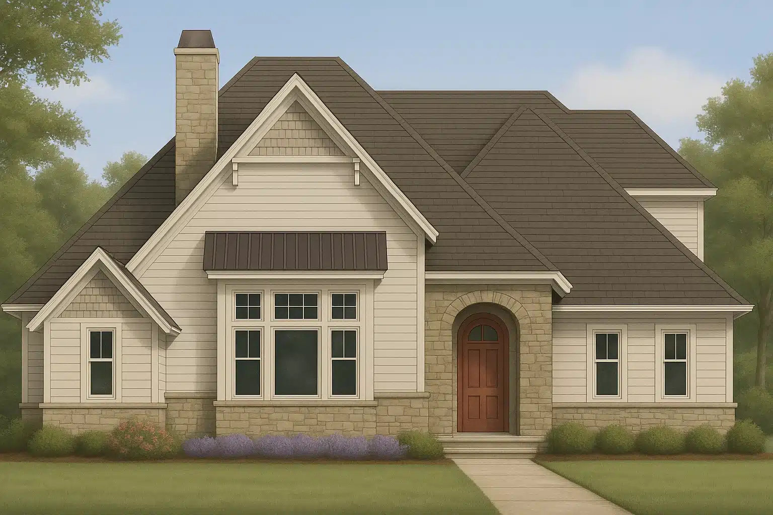 1.5-story Craftsman house plan with 2,922 heated sq. ft.