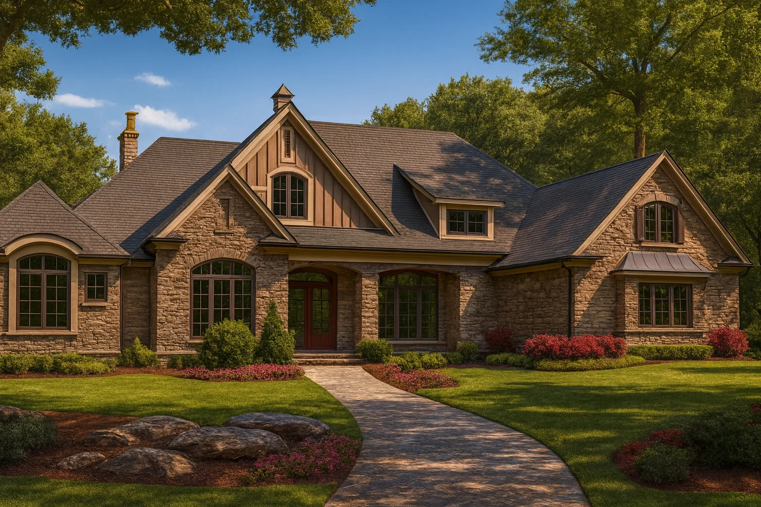 18-2172 HOUSE PLAN – 5-Bed, 4-Bath, 3,378 SF European Country House Plan