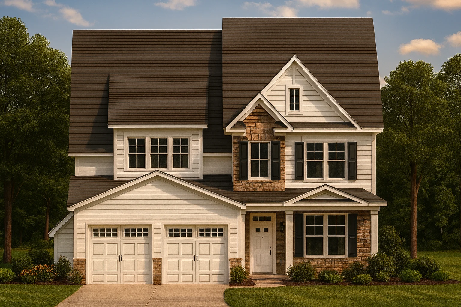 2-Story House Plan with 4 Bedrooms and 3-Car Garage