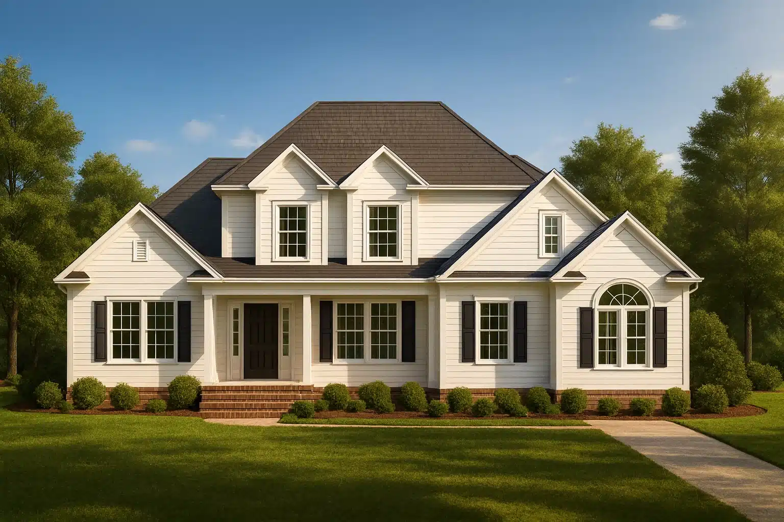 2,204 sq. ft. two-story house plan featuring 3 bedrooms, 2 baths