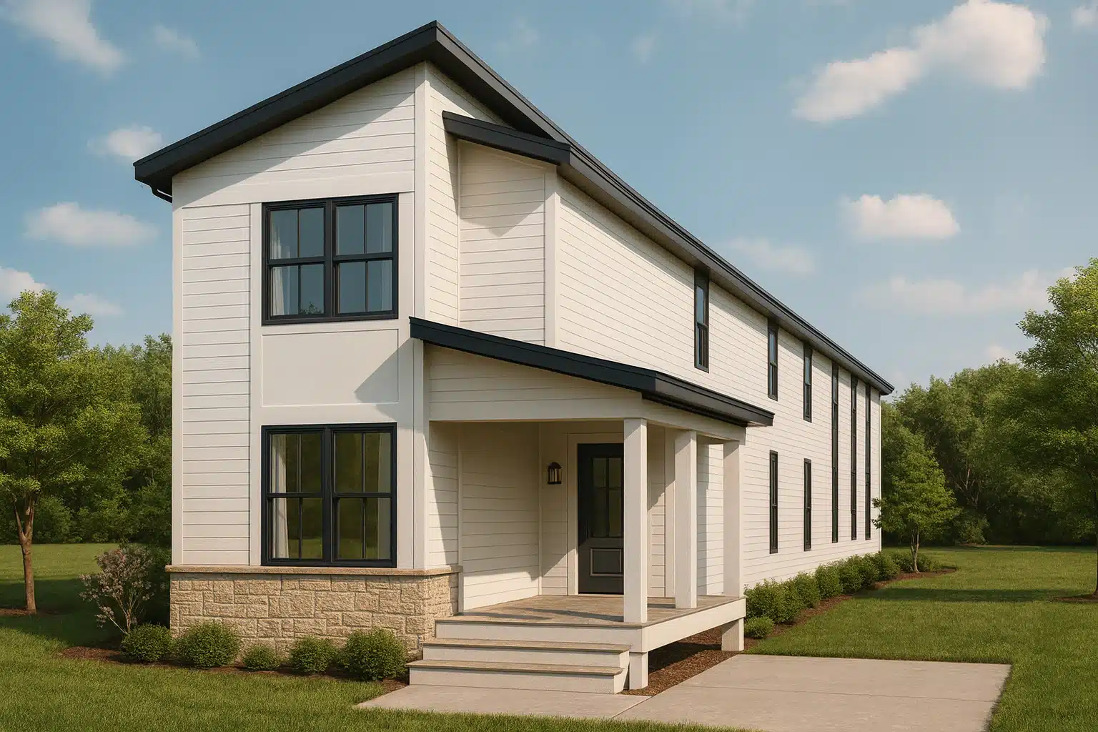 2,285 heated sq. ft., 5 bedrooms, narrow lot layout