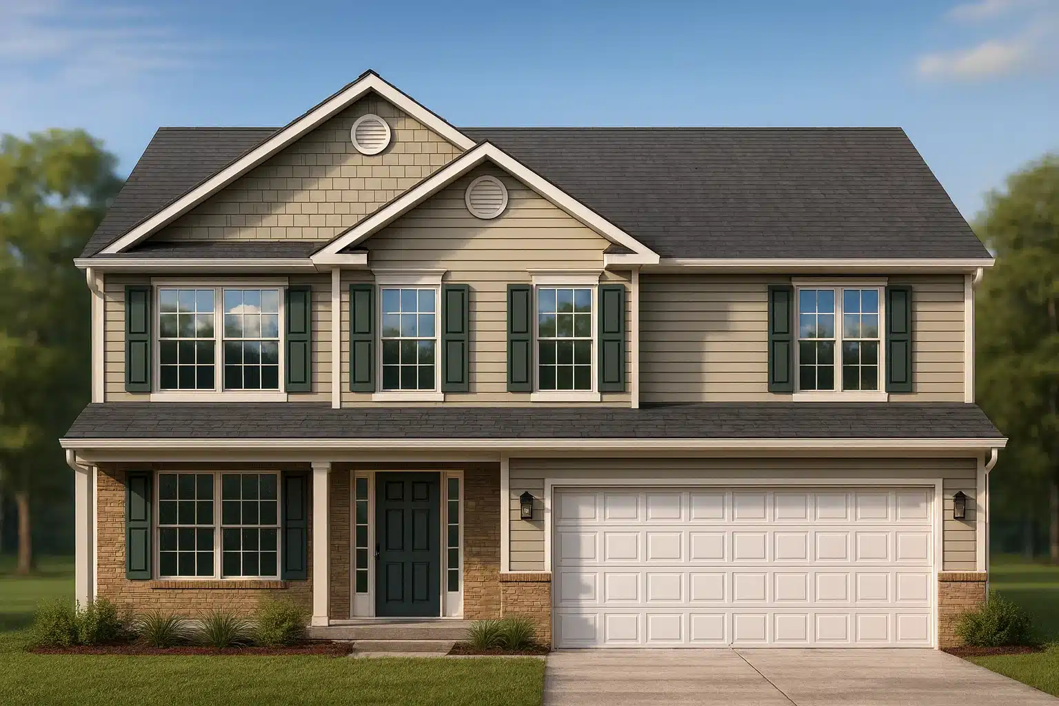 2,389 sq. ft. Traditional house plan with 4 bedrooms, 2.5 baths