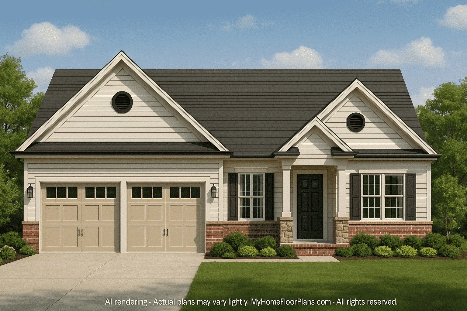 2,458 sq. ft. traditional house plan with 4 bedrooms, 3 bathrooms