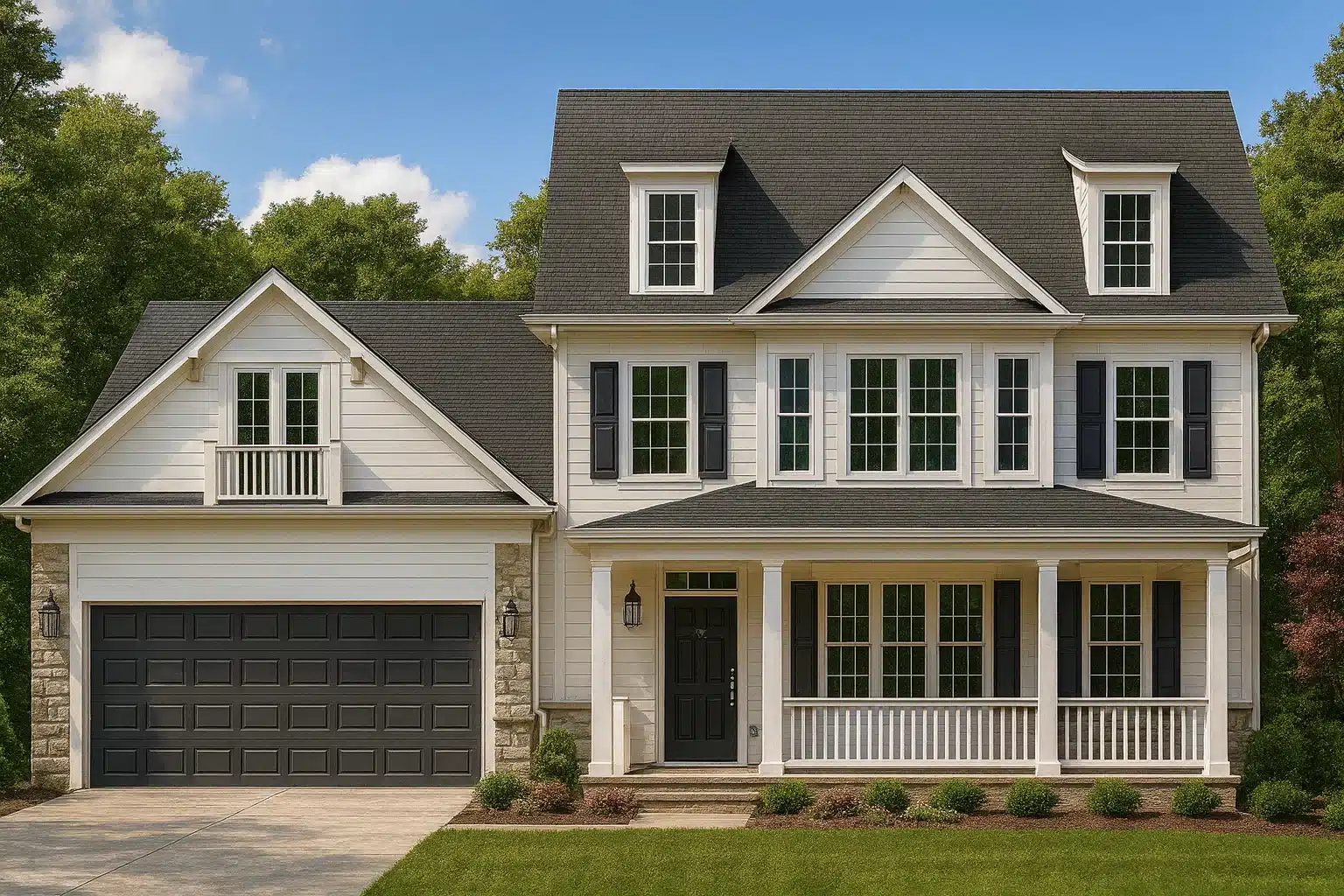 2,466 sq. ft. two-story house plan with 3 bedrooms, 2.5 baths, a 2-car garage
