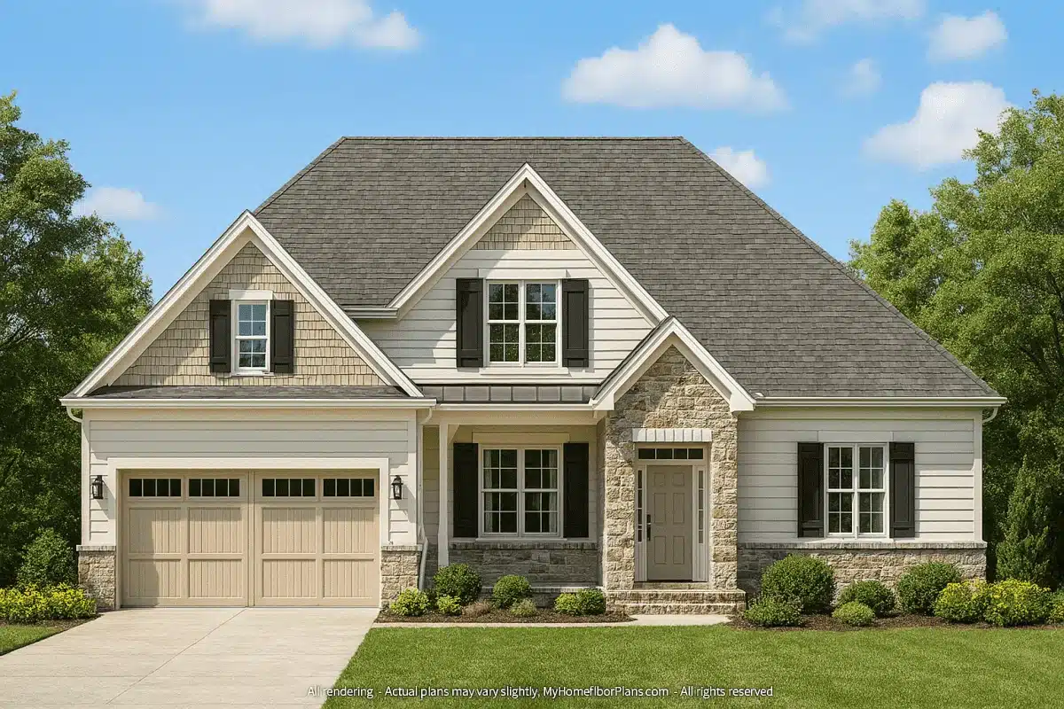 2,663 sq. ft. 2-story plan featuring 4 bedrooms