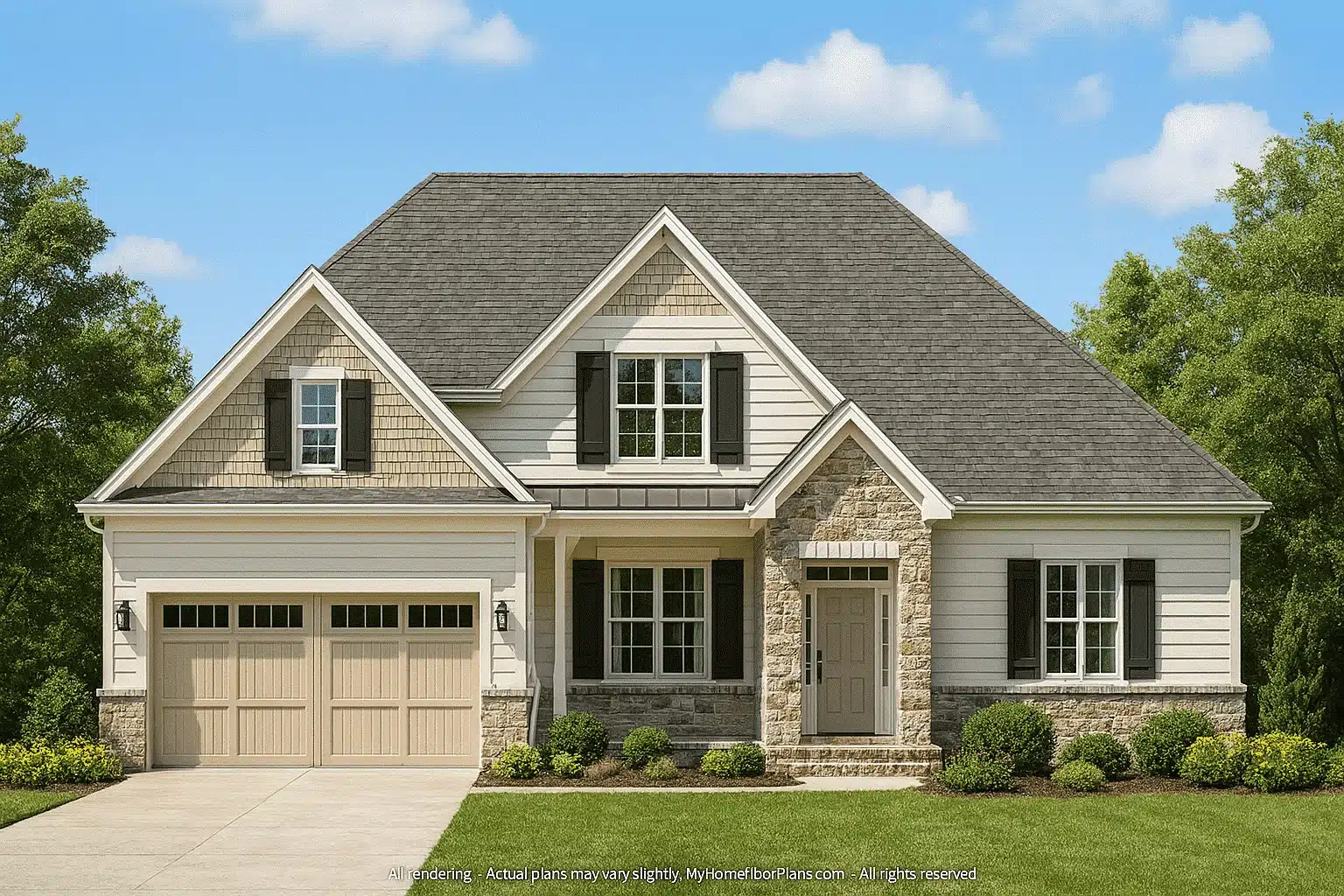 2,663 sq. ft. 2-story plan featuring 4 bedrooms